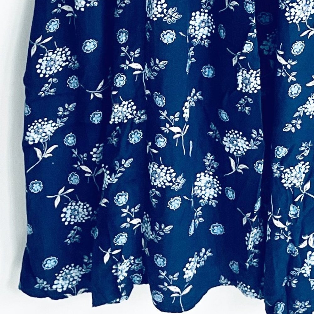 2/$30 Christopher & Banks Navy Floral Midi Dress 8 - Picture 5 of 5